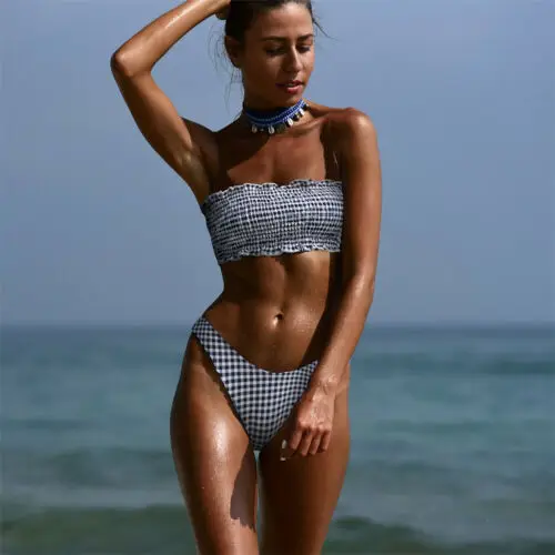 2019 Women's Bandeau Sexy Plaid High Waisted Leopard Print Bikini Set Push Up Padded Swimsuit Swimwear Bathing Suit Beachwear
2019 Women's Bandeau Sexy Plaid High Waisted Leopard Print Bikini Set Push Up Padded Swimsuit Swimwear Bathing Suit Beachwear