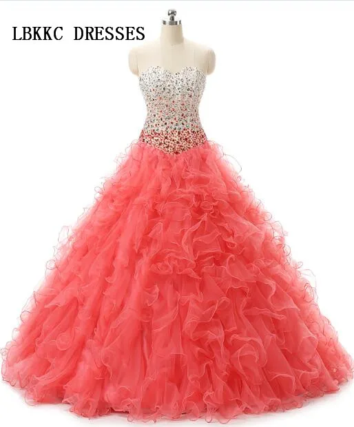 

In Stock Tulle Ruffled Beading Quinceanera Dress For 15 Years Cheap Masquerade Dresses Vestido Debutante Gowns 15