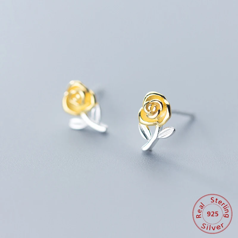 2019 Fashion Rose Flower Small Ear Stud S925 Sterling Silver Earrings For Woman Gold Color Simple Friendship Girls Gift Jewelry
2019 Fashion Rose Flower Small Ear Stud S925 Sterling Silver Earrings For Woman Gold Color Simple Friendship Girls Gift Jewelry