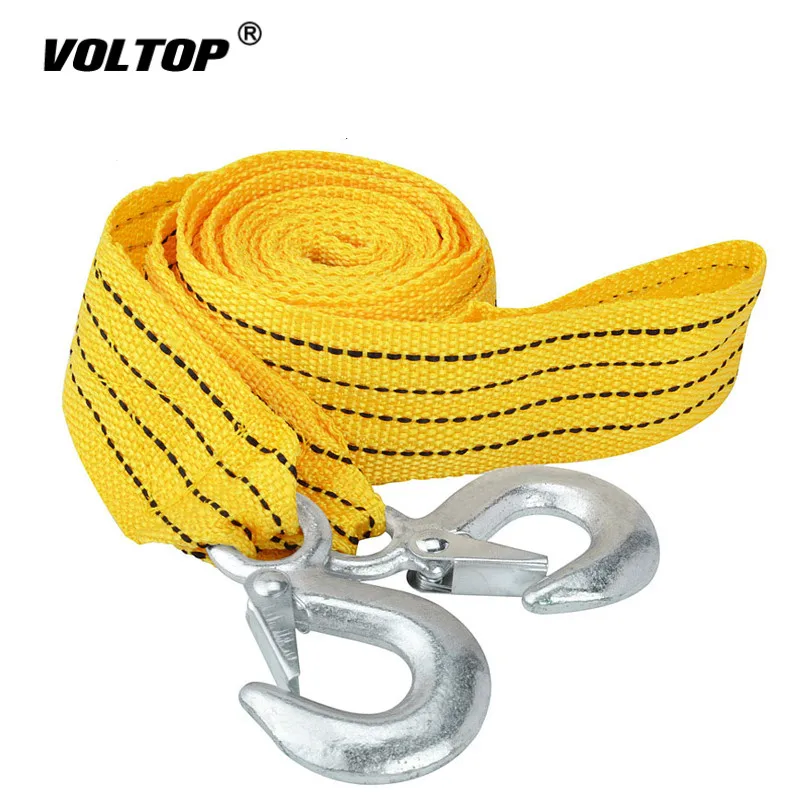 

4M 3 Tons Car Towing Ropes Tow Cable Nylon Strap Rope Heavy Duty Towing Pull Rope Towing Cable with Hooks High Strenght