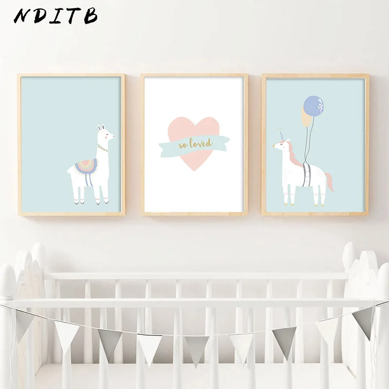 NDITB Baby Room Poster Cartoon Llama Unicorn Nursery Print Minimalist Painting Decoration Picture Nordic Kids Bedroom Decoration
NDITB Baby Room Poster Cartoon Llama Unicorn Nursery Print Minimalist Painting Decoration Picture Nordic Kids Bedroom Decoration