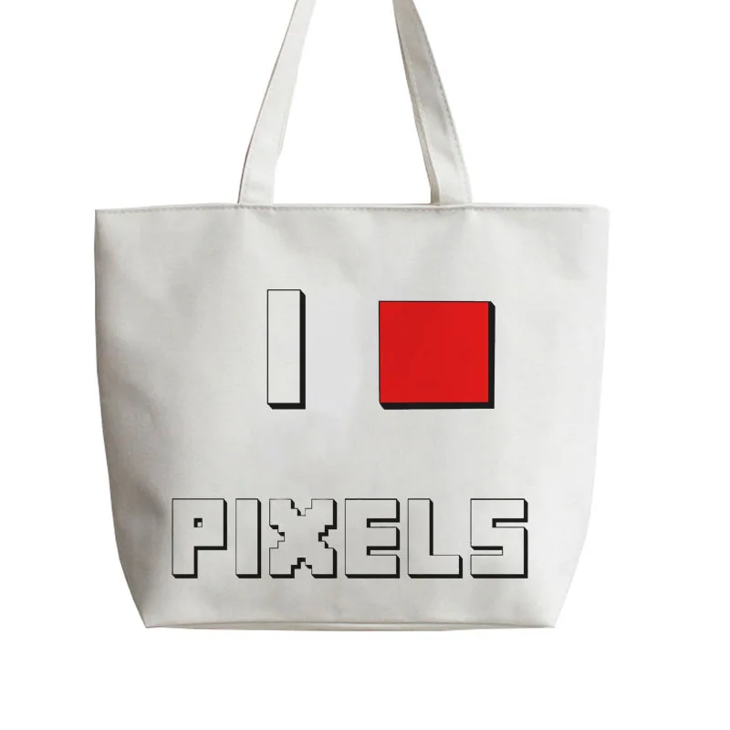 I Love Pixels Canvas Tote bags Cartoon Shopping bag school Shoulder Reusable Shopper Grocery Bag GA749
I Love Pixels Canvas Tote bags Cartoon Shopping bag school Shoulder Reusable Shopper Grocery Bag GA749