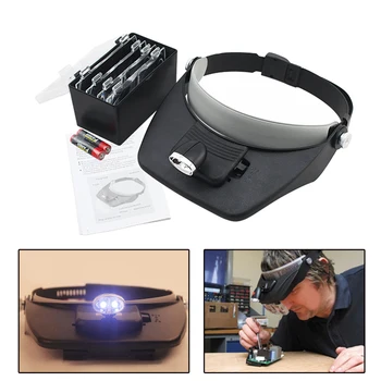 Professional LED Headband Magnifier Loupe Microscope Helmet Style LED lights Reading Repair Use 1.5 V AAA battery
Professional LED Headband Magnifier Loupe Microscope Helmet Style LED lights Reading Repair Use 1.5 V AAA battery