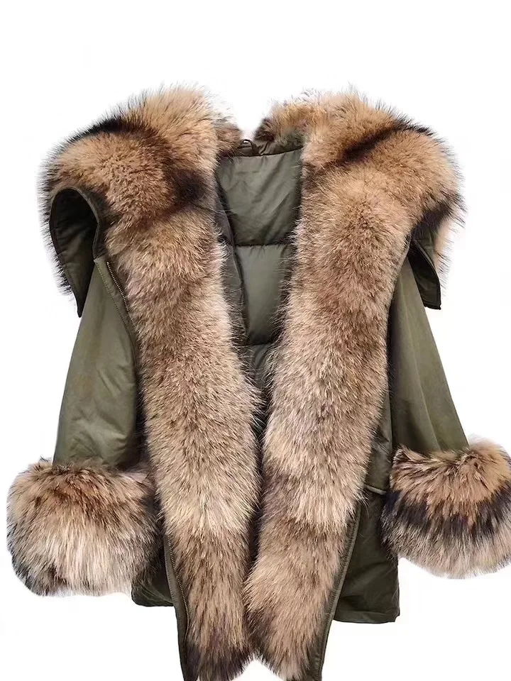 Top Quality Full Pelt Real Raccoon Fur Coat With Natural Raccoon Trim Collar Bomber Outerwear Luxury Oversized Womens Clothing
Top Quality Full Pelt Real Raccoon Fur Coat With Natural Raccoon Trim Collar Bomber Outerwear Luxury Oversized Womens Clothing