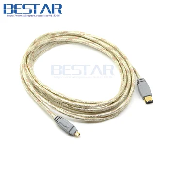 IEEE1394 (Firewire) Cable, Computer /Hub to Digital A/V Device. 4pin to 6pin 14.5ft /4.5m ,Translucent Jacket , Gold Connectors
IEEE1394 (Firewire) Cable, Computer /Hub to Digital A/V Device. 4pin to 6pin 14.5ft /4.5m ,Translucent Jacket , Gold Connectors