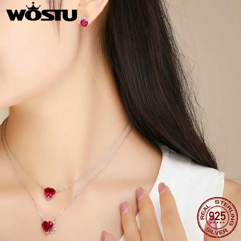 WOSTU Luxury Authentic 925 Sterling Silver Cute Angel&Demon Crystal Pendant Necklaces For Girl Women S925 Silver Jewelry FIN285
WOSTU Luxury Authentic 925 Sterling Silver Cute Angel&Demon Crystal Pendant Necklaces For Girl Women S925 Silver Jewelry FIN285