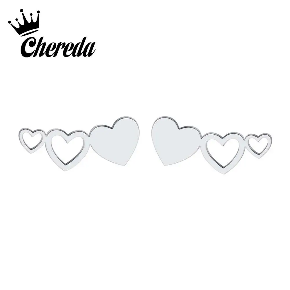Chereda Trendy Silver Earrings Hollow Heart Stud Earrings for Women Geometric Earring Fashion Cute Jewelry Brincos
Chereda Trendy Silver Earrings Hollow Heart Stud Earrings for Women Geometric Earring Fashion Cute Jewelry Brincos