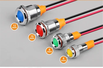 6/8/10/12mm metal indicator light warning light 3V/24V/220V red green blue yellow Signal lamp
6/8/10/12mm metal indicator light warning light 3V/24V/220V red green blue yellow Signal lamp
