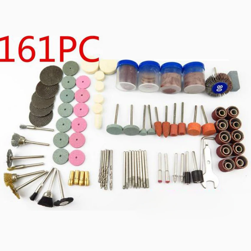 161 PCS Mini Drill Rotary Tool Accessories Bit Set for Grinding Polishing Cutting Abrasive Tools Kits
161 PCS Mini Drill Rotary Tool Accessories Bit Set for Grinding Polishing Cutting Abrasive Tools Kits