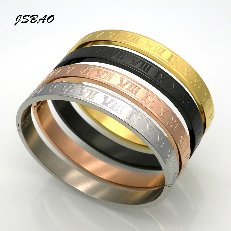 JSBAO Mens High Quality Stainless Steel Carving Roman Numerals Women Bracelet Cuff Bracelet Bangle For Lover's Wedding Jewelry
JSBAO Mens High Quality Stainless Steel Carving Roman Numerals Women Bracelet Cuff Bracelet Bangle For Lover's Wedding Jewelry