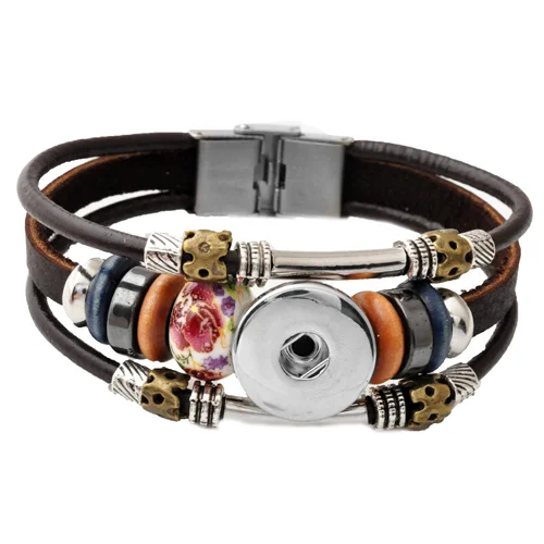 P00387 100% top leather retro handmade snap button charm bracelet jewelry fit 18mm snap button
P00387 100% top leather retro handmade snap button charm bracelet jewelry fit 18mm snap button