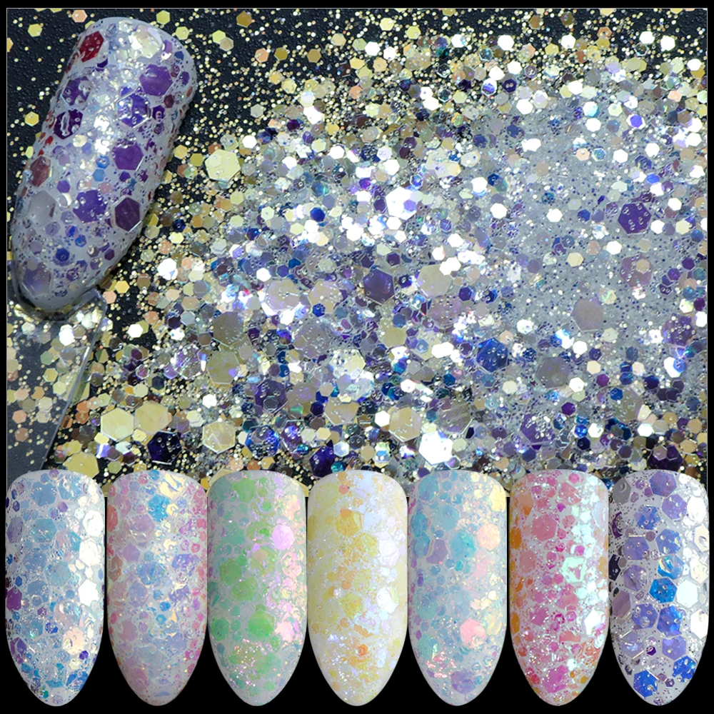 1 box Aurora Mermaid Nail Glitter Powder Flakes Sequins Nail Art Manicure Chrome Paillette Decoration Hexagon Dust TRDT01-12-1
1 box Aurora Mermaid Nail Glitter Powder Flakes Sequins Nail Art Manicure Chrome Paillette Decoration Hexagon Dust TRDT01-12-1