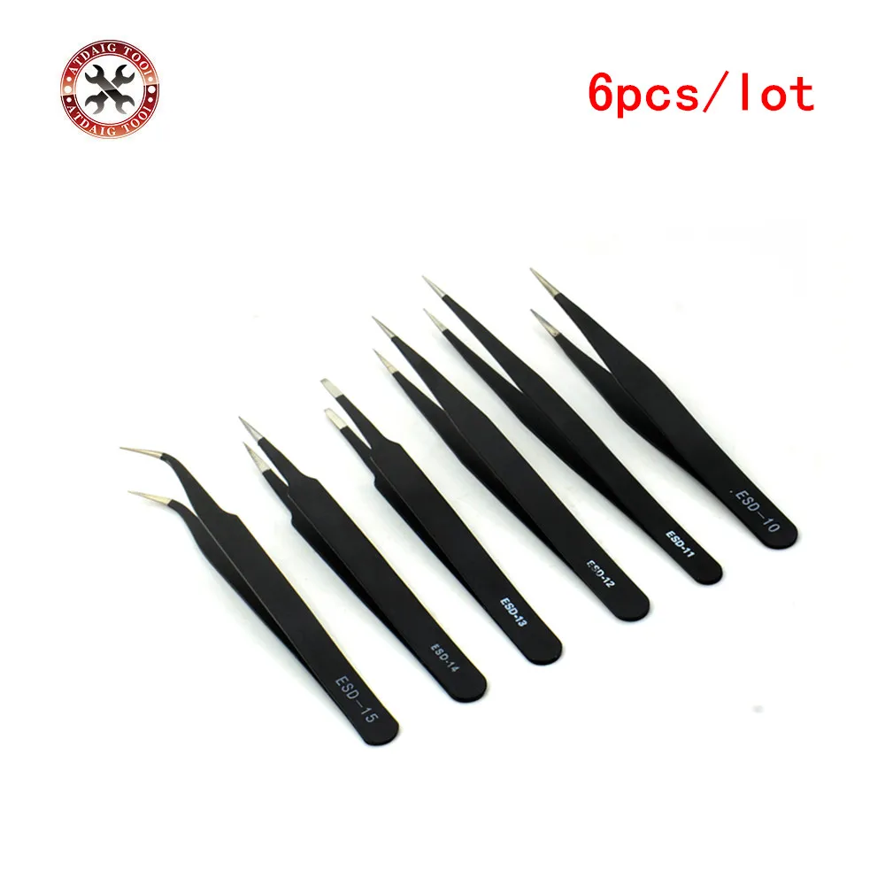 Anti Static Tweezers Stainless Steel Tweezers Set for BGA Work Repair Tool ESD-10,11,12,13,14,15
Anti Static Tweezers Stainless Steel Tweezers Set for BGA Work Repair Tool ESD-10,11,12,13,14,15