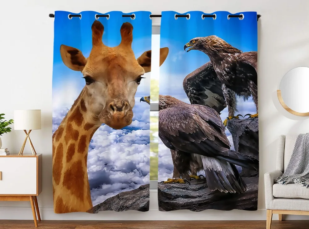 HommomH Curtains (2 Panel) Grommet Top Darkening Blackout Room Eagle Giraffe White Clouds Cliff
HommomH Curtains (2 Panel) Grommet Top Darkening Blackout Room Eagle Giraffe White Clouds Cliff