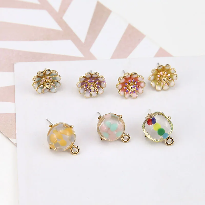 5pairs enamel flower charm Earrings Dripping oil Ear Studs Connector Posts Pins Base Settings Jewelry handmade DIY material
5pairs enamel flower charm Earrings Dripping oil Ear Studs Connector Posts Pins Base Settings Jewelry handmade DIY material