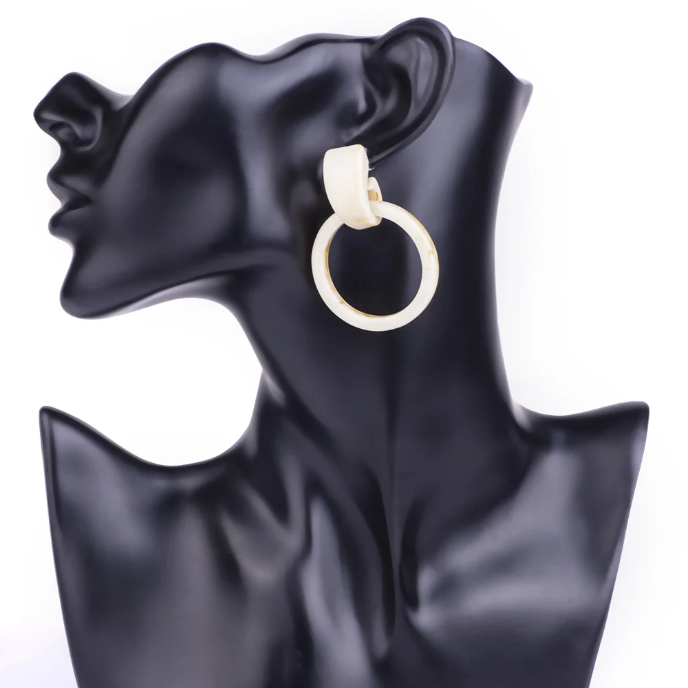 Guanlong Trendy Round Resin Dangle Earrings for Women Statement Big Geometric Pendant Earrings Party Jewelry Gift (1)