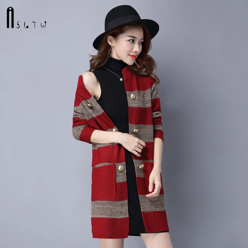ASLTW Cardigan Coat Spring Lady's Sweater Long Sleeve Single Breasted Striped Casual New Long Women's Sweater
ASLTW Cardigan Coat Spring Lady's Sweater Long Sleeve Single Breasted Striped Casual New Long Women's Sweater