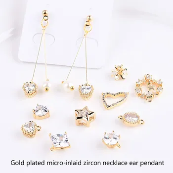 DIY jewelry, copper plated genuine gold pendant, micro zirconia square, peach heart, Star Pendant Earrings Necklace Pendant
DIY jewelry, copper plated genuine gold pendant, micro zirconia square, peach heart, Star Pendant Earrings Necklace Pendant