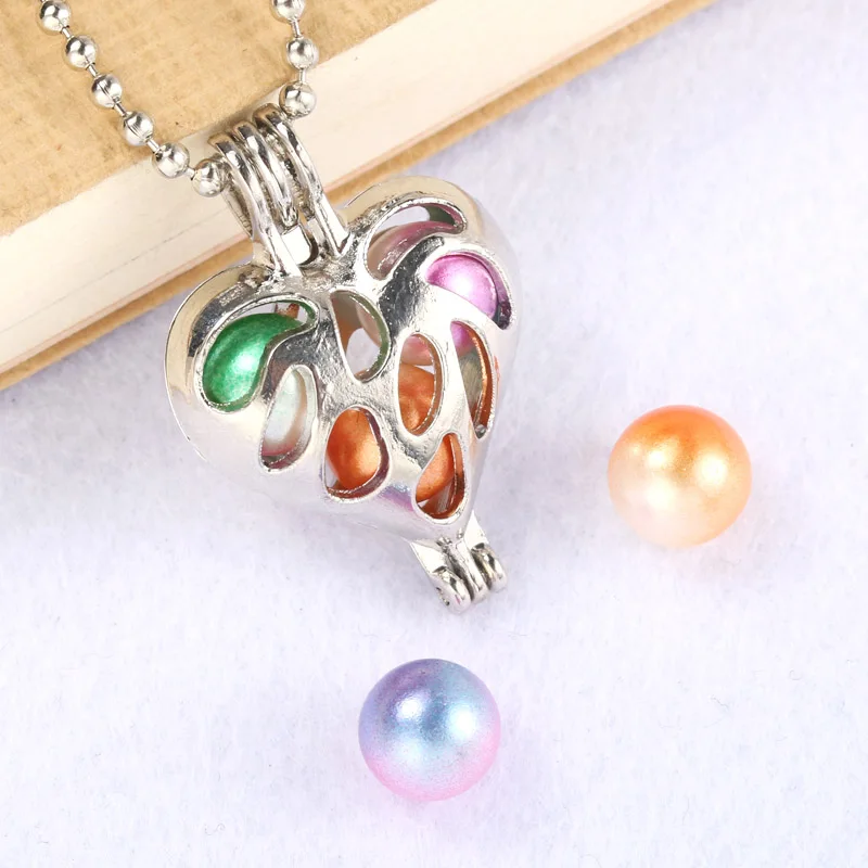 Bright silver Heart-shaped Pearl Cage Jewelry Making Bead Cage Pendant Essential Oil Diffuser Locket For Oyster Pearl Fun gifts
Bright silver Heart-shaped Pearl Cage Jewelry Making Bead Cage Pendant Essential Oil Diffuser Locket For Oyster Pearl Fun gifts