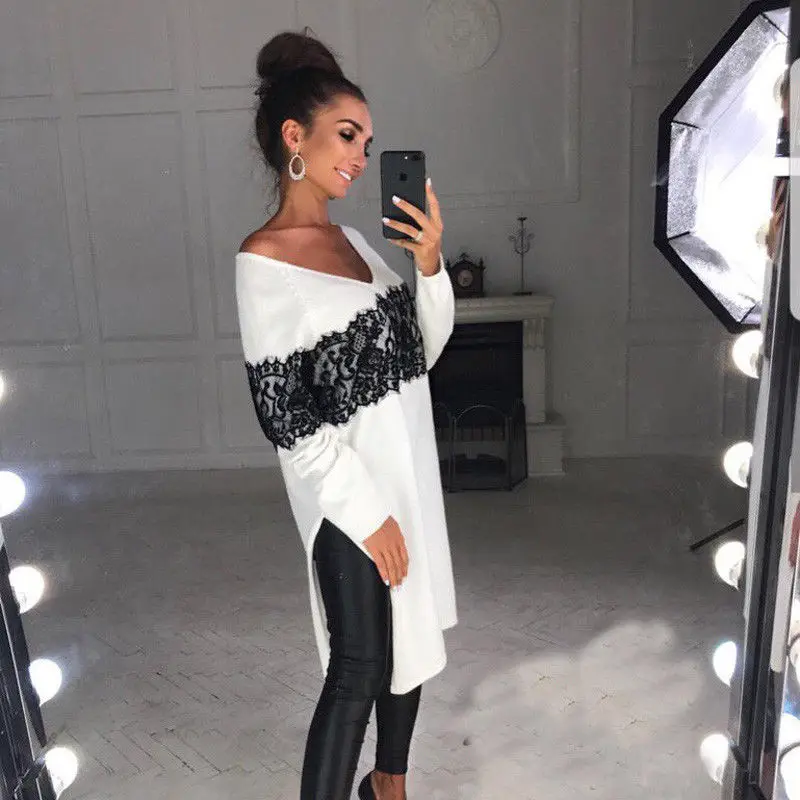 Female side slit Blouses 2017 Tunic Shirt Autumn Winter Women Long Sleeve Shirts Loose lace Blusas Top
Female side slit Blouses 2017 Tunic Shirt Autumn Winter Women Long Sleeve Shirts Loose lace Blusas Top