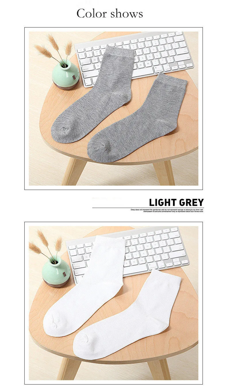UYEEMU Cotton Socks Men Casual Classic Business Men's Socks Crew Plain Solid Men Socks Harajuku Calcetines Hombre 5 Pairs Lot-05
