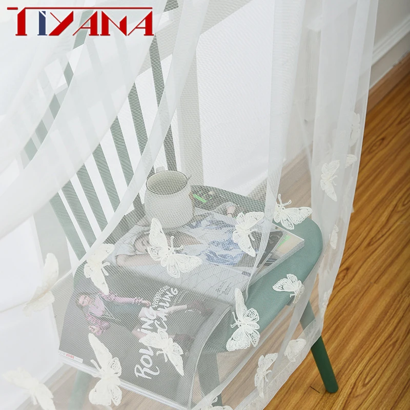 Embroidered Butterfly Cartoon Window Screening Voile Customize Child Bedroom Tulle Curtains White Voile For Living Room AG013&2
Embroidered Butterfly Cartoon Window Screening Voile Customize Child Bedroom Tulle Curtains White Voile For Living Room AG013&2