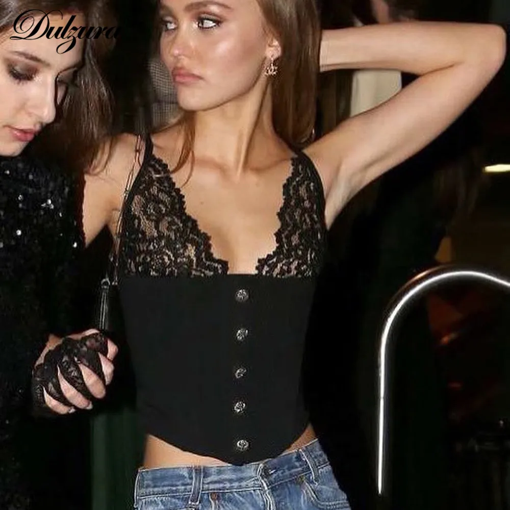 Dulzura 2019 summer women tops crop top tank top tanks lace v neck cute sexy festival streetwear backless clothes party club
Dulzura 2019 summer women tops crop top tank top tanks lace v neck cute sexy festival streetwear backless clothes party club