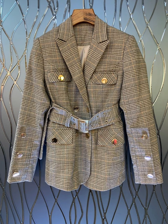 2019 Summer New Women's Suit Tie Belt Received Chevron Long Sleeve Suit Short Suit 630
2019 Summer New Women's Suit Tie Belt Received Chevron Long Sleeve Suit Short Suit 630