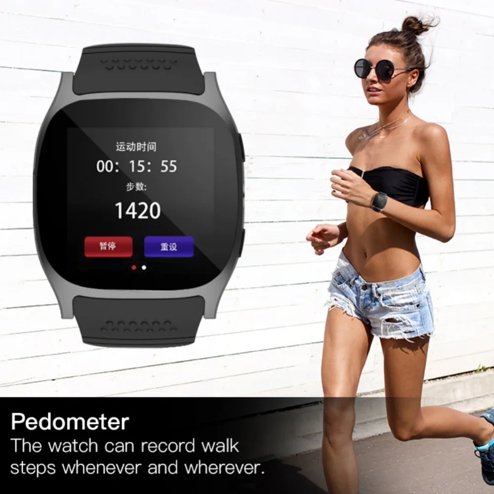 T8 Bluetooth Smart Watch Support SIM &TF Card With HD Camera Sync Call Message Men Women Smartwatch Watches
T8 Bluetooth Smart Watch Support SIM &TF Card With HD Camera Sync Call Message Men Women Smartwatch Watches