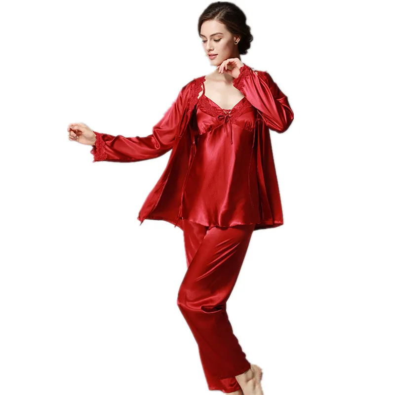 Casual Nightgown That Occupy The Lace Sexy Ladies Pajamas Sets Women Three Piece Fashion Suits | Женская одежда