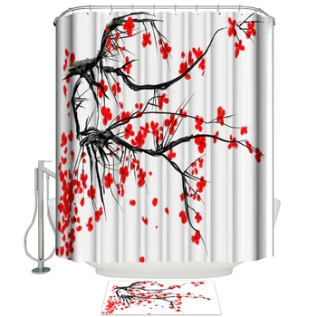 Red Cherry Blossoms Flower Bathroom Mat With Shower Curtain Shower Curtain Doormat Sets Waterproof Modern Inside Women Rings
Red Cherry Blossoms Flower Bathroom Mat With Shower Curtain Shower Curtain Doormat Sets Waterproof Modern Inside Women Rings