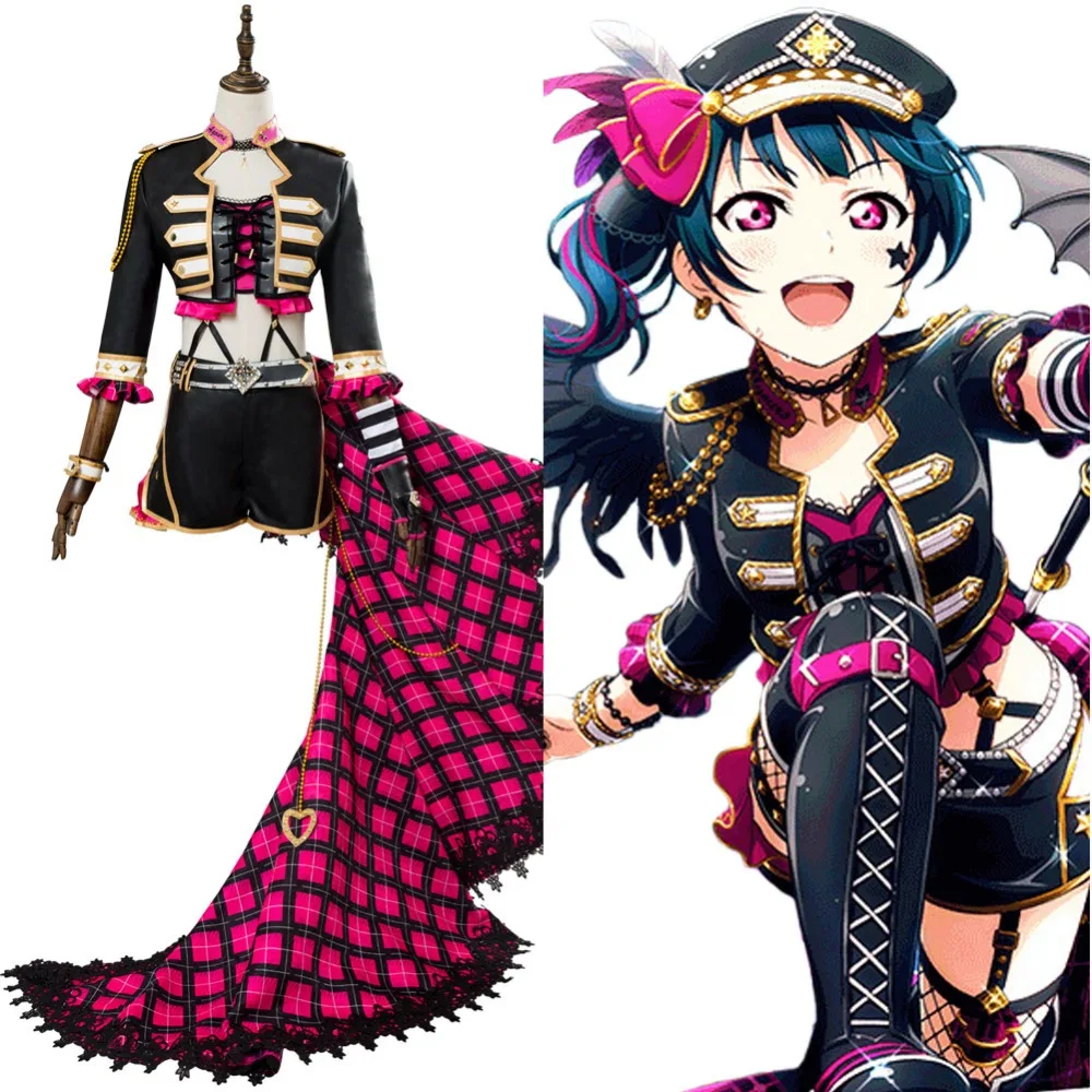 Love Live!Aqours Sakurauchi Riko Punk Rock Cosplay Costume Suit Dress Uniform