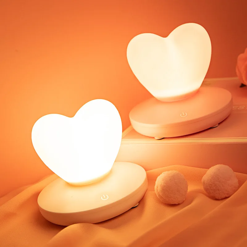 Mini Heart-shaped Night Light Silicone Touch Sensor Home Decor Romantic LED Table lamps
Mini Heart-shaped Night Light Silicone Touch Sensor Home Decor Romantic LED Table lamps