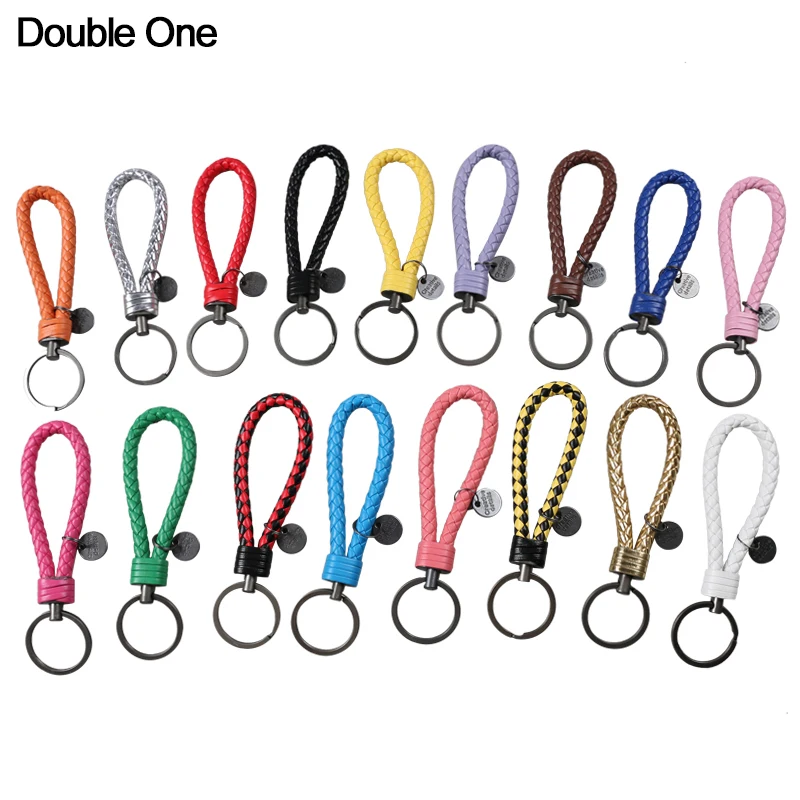 Braided-Leather-Keychain-Handmade-Keys-Chains-Strap-for-Car-Key-Office-and-Home-with-Alloy-Key