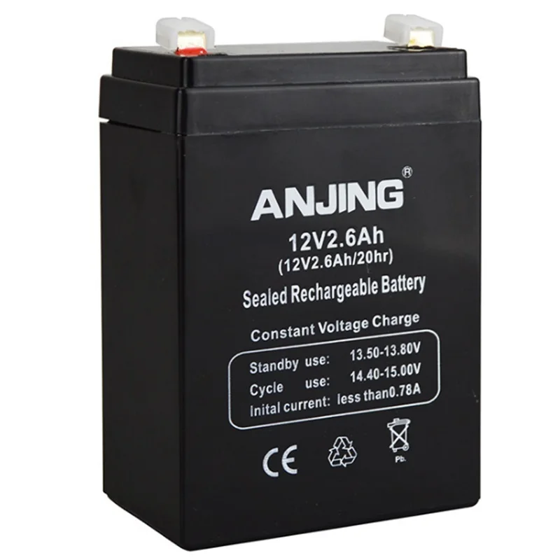 12V 2.6AH Sealed Storage Battery Lead-acid Rechargeable Accumulator Replacement for Children Toy Car Baby Carrier Backup Light
12V 2.6AH Sealed Storage Battery Lead-acid Rechargeable Accumulator Replacement for Children Toy Car Baby Carrier Backup Light