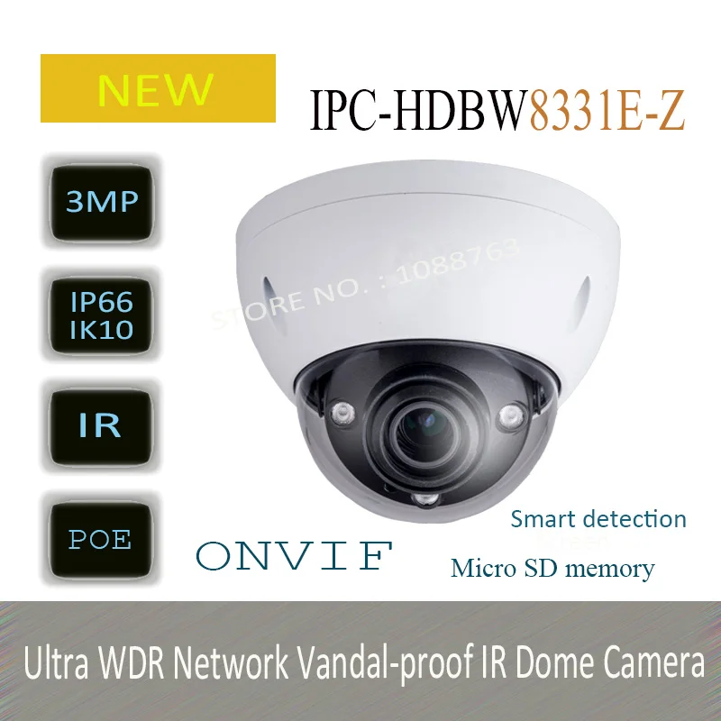 Free Shipping DAHUA 3MP HD Ultra WDR Network Vandal-proof IR Dome Camera Original English Version without Logo IPC-HDBW8331E-Z
Free Shipping DAHUA 3MP HD Ultra WDR Network Vandal-proof IR Dome Camera Original English Version without Logo IPC-HDBW8331E-Z