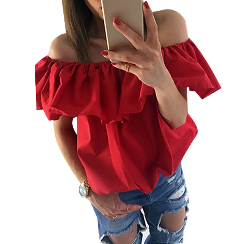 2018 New Women Ladies Summer Ruffle Off Shoulder Casual Blouses Tank Top Ruffles Sleeve Summer Blouse Shirt
2018 New Women Ladies Summer Ruffle Off Shoulder Casual Blouses Tank Top Ruffles Sleeve Summer Blouse Shirt