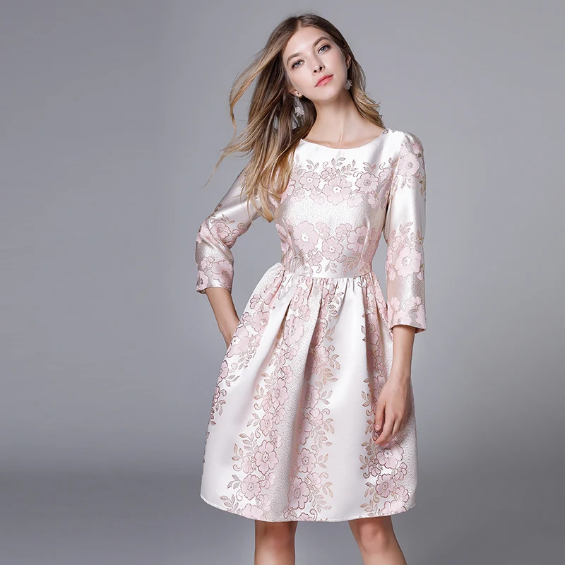 2019 elegant women floral embroidery party dresses plus size spring autumn pink flowers print women A-line dress
2019 elegant women floral embroidery party dresses plus size spring autumn pink flowers print women A-line dress