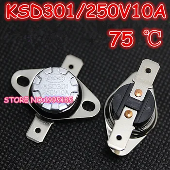 Free Shipping 10pcs/lot KSD301 75 degrees Celsius 75 C Normal Close NC Temperature Controlled Switch Thermostat 250V 10A 
Free Shipping 10pcs/lot KSD301 75 degrees Celsius 75 C Normal Close NC Temperature Controlled Switch Thermostat 250V 10A