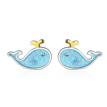 New Hot Cute Little whale Aquatic Creatures Stud Earrings For Women 925 Sterling Silver Jewelry Simple Girl's Earrings SAE24
New Hot Cute Little whale Aquatic Creatures Stud Earrings For Women 925 Sterling Silver Jewelry Simple Girl's Earrings SAE24