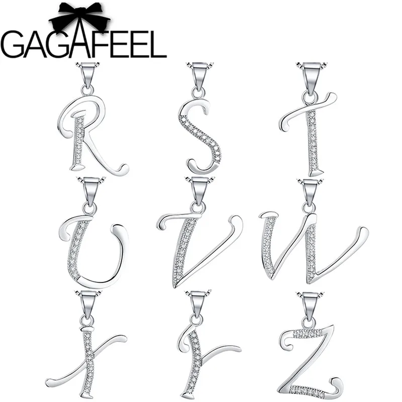 GAGAFEEL Romantic Genuine 925 Sterling Silver Alphabet Pendants for Women Lady Kids Sparking Letter T-Z Pendant Necklaces Gift
GAGAFEEL Romantic Genuine 925 Sterling Silver Alphabet Pendants for Women Lady Kids Sparking Letter T-Z Pendant Necklaces Gift