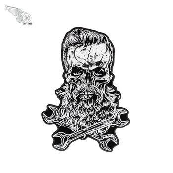 Beard skull motorcycle patch embroidery Rider biker custom for jacket back of iron on free shipping
Beard skull motorcycle patch embroidery Rider biker custom for jacket back of iron on free shipping