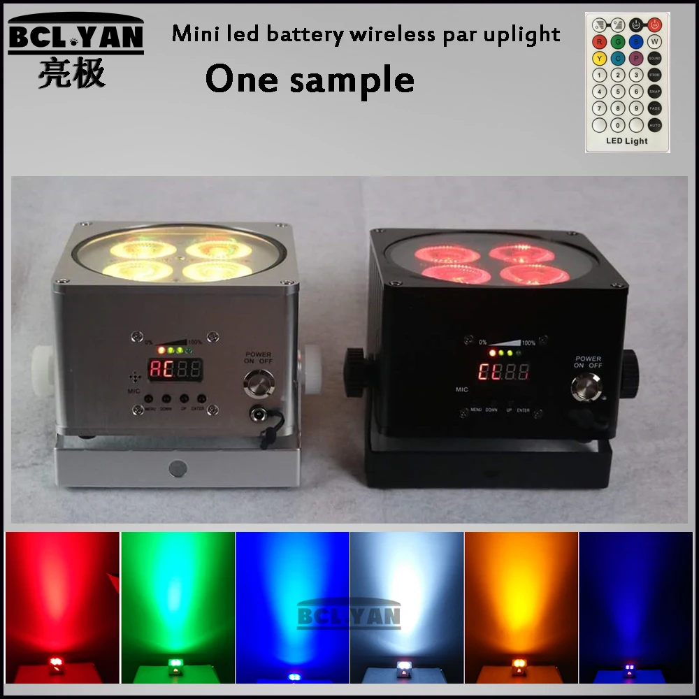 Sample order IR remote 4x18W RGBWA+UV 6 in 1 mini Battery powered wireless DMX LED uplightings for wedding
Sample order IR remote 4x18W RGBWA+UV 6 in 1 mini Battery powered wireless DMX LED uplightings for wedding