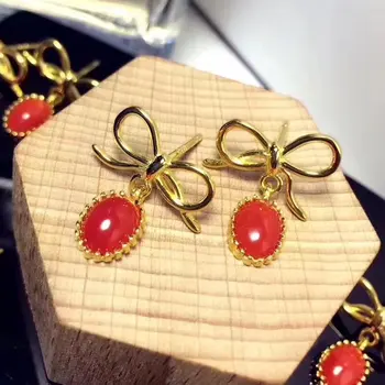 Hot ! Fidelity natural precious coral stud earrings 925 silver Bow tie fine jewelry for women party Natural 4*6mm red gemstone
Hot ! Fidelity natural precious coral stud earrings 925 silver Bow tie fine jewelry for women party Natural 4*6mm red gemstone