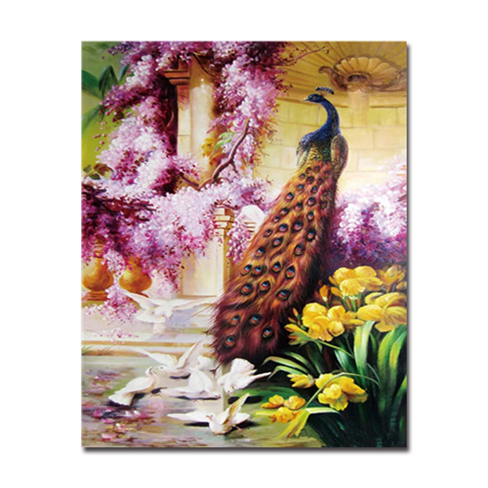 Flowers And Peacock