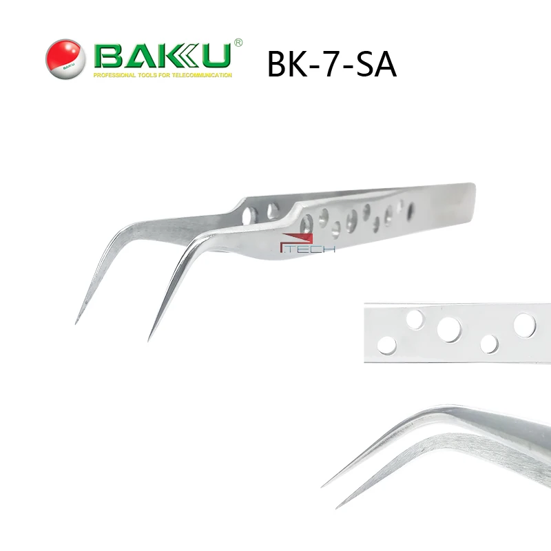 BAKU Precision Tweezers for iPhone Repair Angled Antistatic ESD Tweezers Stainless Steel Antiskid Hollow-out Design Hand Tools
BAKU Precision Tweezers for iPhone Repair Angled Antistatic ESD Tweezers Stainless Steel Antiskid Hollow-out Design Hand Tools