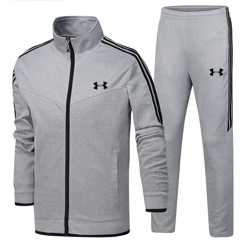 

Training Jacket Men Under Armour Jacket+Pants 2 Pieces Survetement homme Training Running Sets Sports Suits Size L-4XL