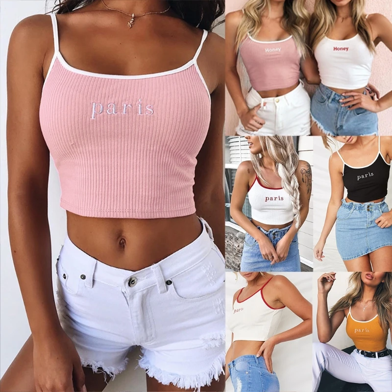 Women Summer Vest Crop Embroidered Letter Blouse Casual Beach Tank Tops Camisole Summer Sleeveless Blouse Sexy Vest
Women Summer Vest Crop Embroidered Letter Blouse Casual Beach Tank Tops Camisole Summer Sleeveless Blouse Sexy Vest