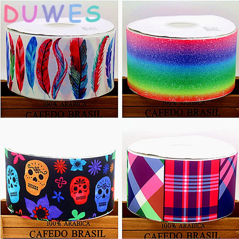 DUWES 3'' feather plaid skull gradient printed grosgrain ribbon Accessory hairbow headwear decoration 75mm D774
DUWES 3'' feather plaid skull gradient printed grosgrain ribbon Accessory hairbow headwear decoration 75mm D774