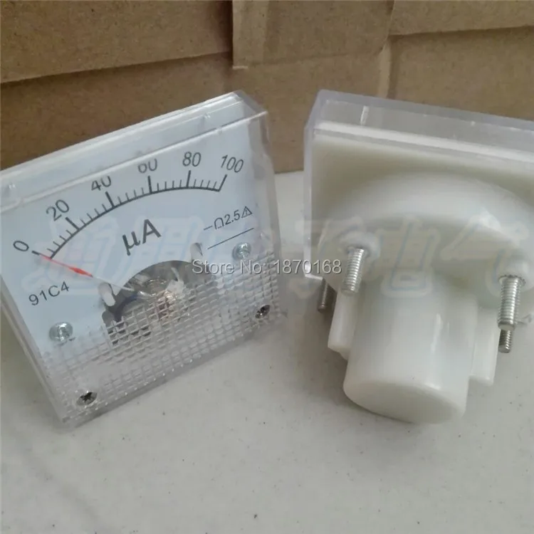 Dc microammeter 91c4 0-100uA Rectangle Analog Panel Ammeter Gauge Amperemeter Class 2.5 45*45mm
Dc microammeter 91c4 0-100uA Rectangle Analog Panel Ammeter Gauge Amperemeter Class 2.5 45*45mm